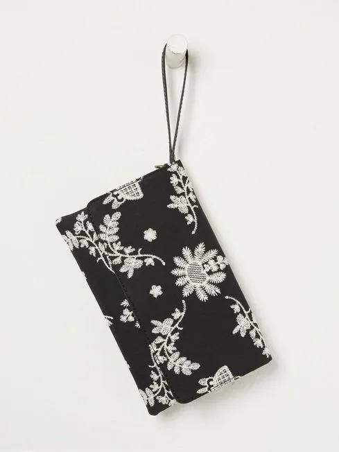 Women Fatface Bags and Wallets Elena Black Broderie Wristlet Bag Women Fatface Bags and Wallets Elena Black Broderie Wristlet Bag