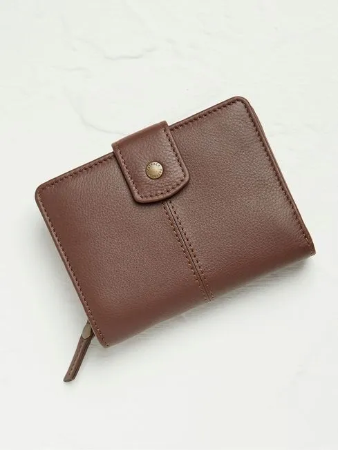 Women Fatface Bags and Wallets Etta Brown Leather Zip Purse
