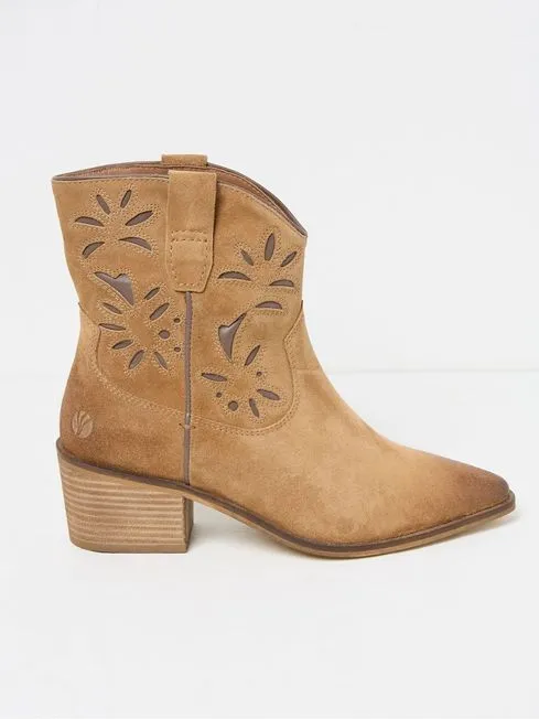 Women Fatface Boots Shay Brown Western Boots