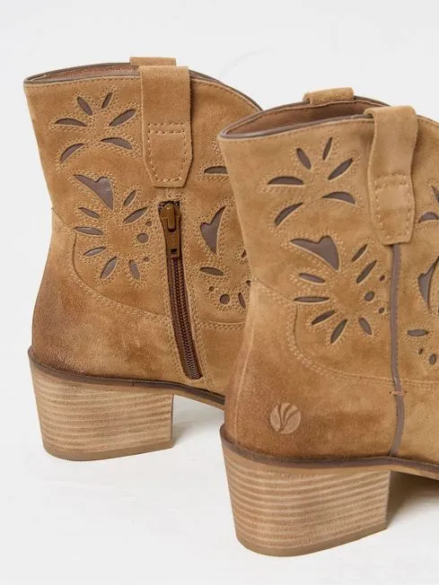 Women Fatface Boots Shay Brown Western Boots