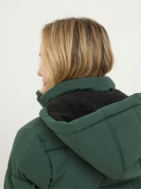 Women Fatface Coats and Jackets Harley Green Long Puffer Coat