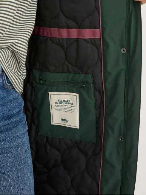 Women Fatface Coats and Jackets Harley Green Long Puffer Coat