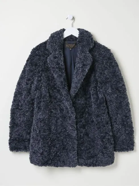 Women Fatface Coats and Jackets Maggie Blue Short Teddy Coat
