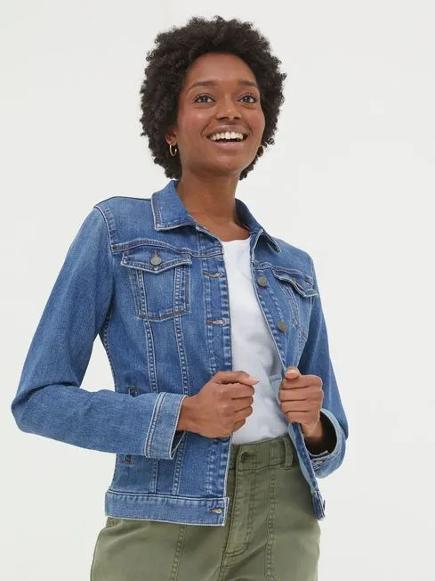 Women Fatface Coats and Jackets Tasha Blue Denim Jacket