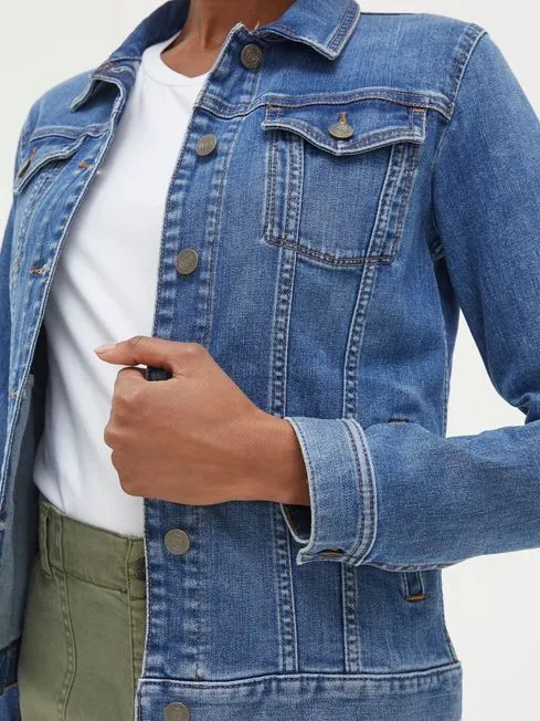 Women Fatface Coats and Jackets Tasha Blue Denim Jacket