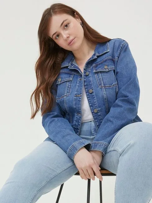 Women Fatface Coats and Jackets Tasha Blue Denim Jacket