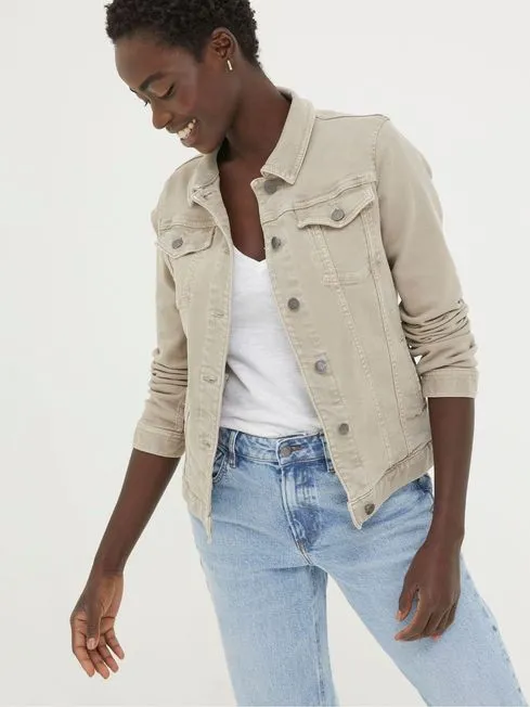 Women Fatface Coats and Jackets Tasha Natural Denim Jacket