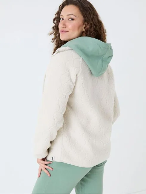 Women Fatface Coats and Jackets Violet Natural Fleece Jacket