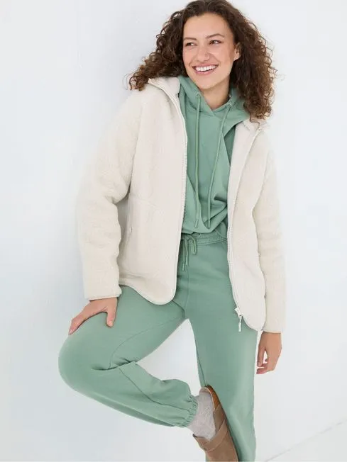 Women Fatface Coats and Jackets Violet Natural Fleece Jacket