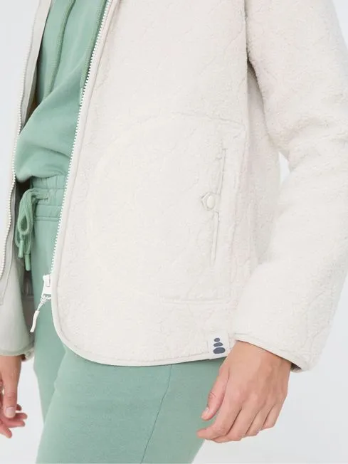 Women Fatface Coats and Jackets Violet Natural Fleece Jacket