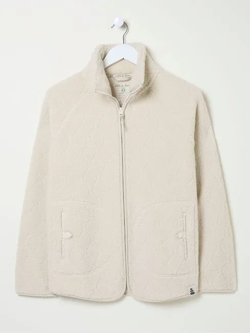 Women Fatface Coats and Jackets Violet Natural Fleece Jacket