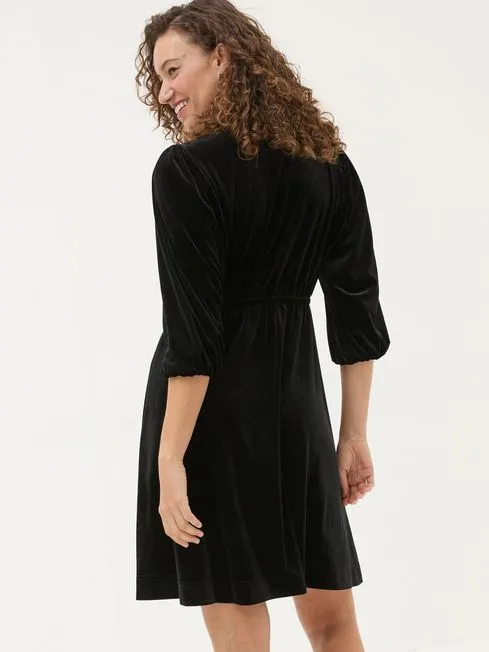 Women Fatface Dresses Black Gracie Velvet Dress Women Fatface Dresses Black Gracie Velvet Dress