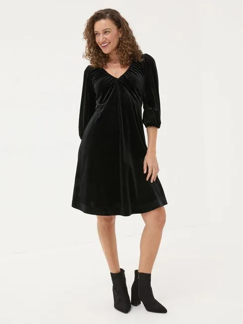Women Fatface Dresses Black Gracie Velvet Dress Women Fatface Dresses Black Gracie Velvet Dress