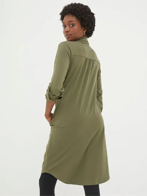 Women Fatface Dresses Green Jersey Shirt Tunic Dress Women Fatface Dresses Green Jersey Shirt Tunic Dress