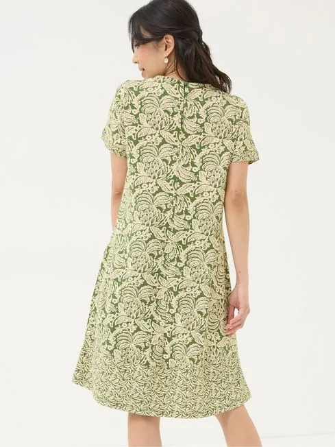 Women Fatface Dresses Green Simone Damask Floral Jersey Dress Women Fatface Dresses Green Simone Damask Floral Jersey Dress