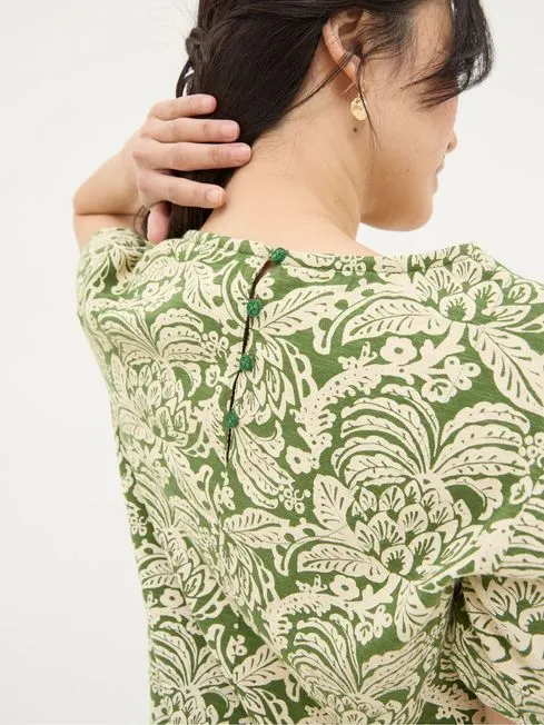 Women Fatface Dresses Green Simone Damask Floral Jersey Dress Women Fatface Dresses Green Simone Damask Floral Jersey Dress