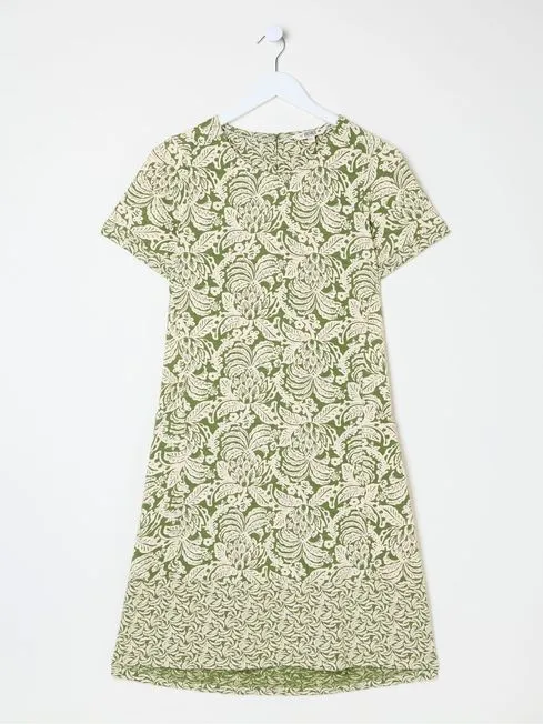 Women Fatface Dresses Green Simone Damask Floral Jersey Dress Women Fatface Dresses Green Simone Damask Floral Jersey Dress