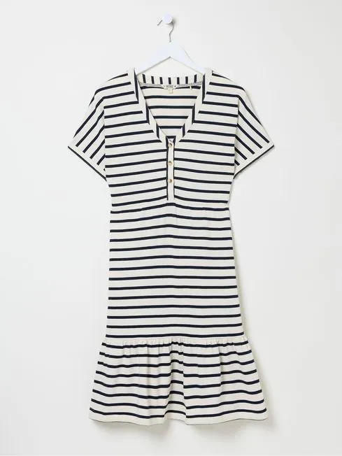 Women Fatface Dresses Natural 100 Cotton Maisey Stripe Jersey Dress