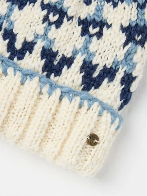 Women Fatface Hats Blue Chunky Knit Hat Women Fatface Hats Blue Chunky Knit Hat