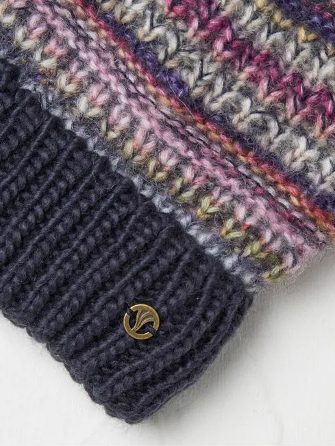 Women Fatface Hats Blue Spacedye Bobble Hat Women Fatface Hats Blue Spacedye Bobble Hat