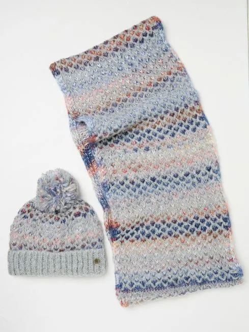 Women Fatface Hats Grey Spacedye Hat And Snood Gift Set Women Fatface Hats Grey Spacedye Hat And Snood Gift Set