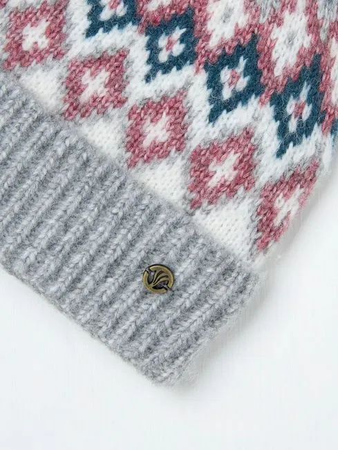 Women Fatface Hats Teal Green Frankie Fairisle Hat Women Fatface Hats Teal Green Frankie Fairisle Hat