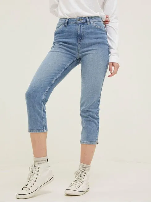 Women Fatface Jeans Blue Sway Capri Jeans