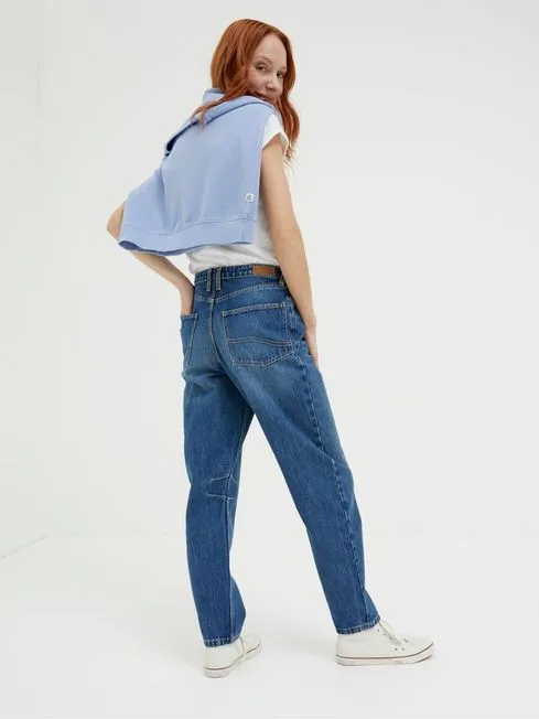 Women Fatface Jeans Cara Blue Barrel Leg Jeans