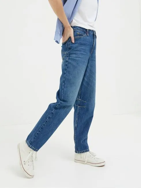 Women Fatface Jeans Cara Blue Barrel Leg Jeans