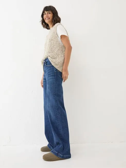 Women Fatface Jeans Welling Blue Wide Leg Jeans Women Fatface Jeans Welling Blue Wide Leg Jeans