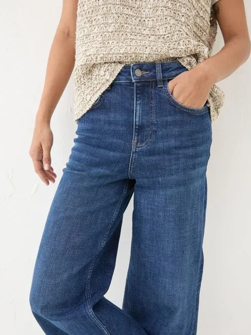 Women Fatface Jeans Welling Blue Wide Leg Jeans Women Fatface Jeans Welling Blue Wide Leg Jeans
