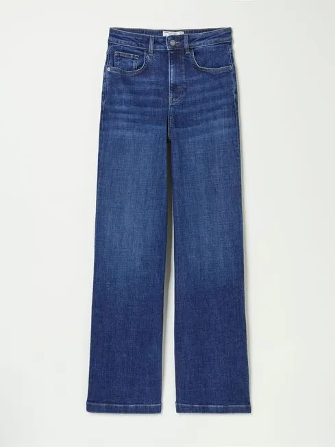 Women Fatface Jeans Welling Blue Wide Leg Jeans Women Fatface Jeans Welling Blue Wide Leg Jeans