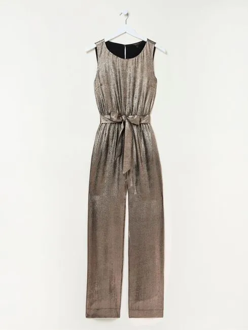 Women Fatface Jumpsuits and Playsuits Gisele Gold Metallic Jumpsuit