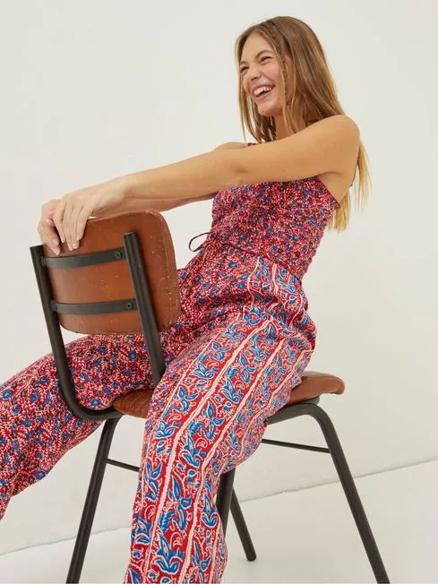 Women Fatface Jumpsuits and Playsuits Red Natalie Meadow Jumpsuit Women Fatface Jumpsuits and Playsuits Red Natalie Meadow Jumpsuit