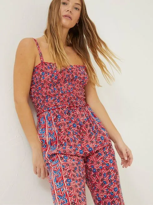 Women Fatface Jumpsuits and Playsuits Red Natalie Meadow Jumpsuit Women Fatface Jumpsuits and Playsuits Red Natalie Meadow Jumpsuit