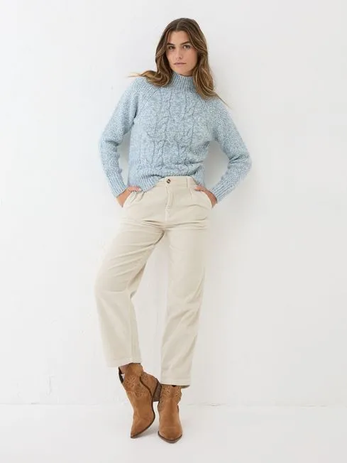 Women Fatface Knitwear Blue Cali Cable Jumper Women Fatface Knitwear Blue Cali Cable Jumper