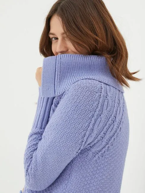 Women Fatface Knitwear Blue Raya Collared Cardigan Women Fatface Knitwear Blue Raya Collared Cardigan