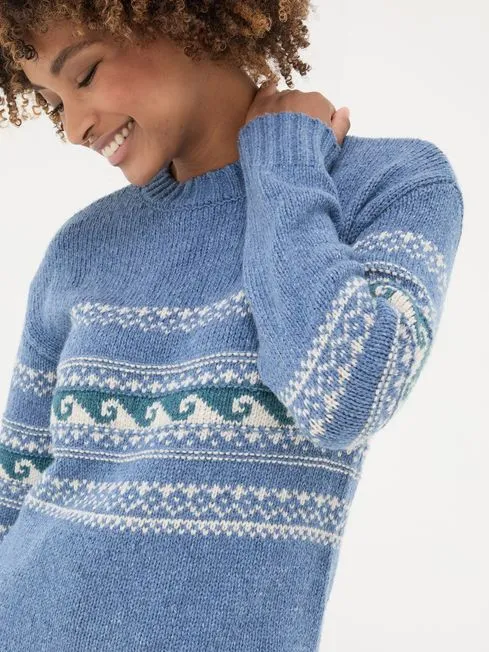 Women Fatface Knitwear Blue Shelter Wave Jumper Women Fatface Knitwear Blue Shelter Wave Jumper