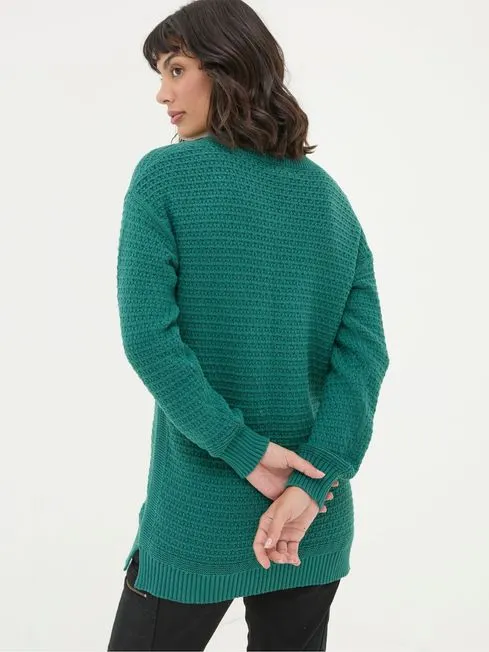 Women Fatface Knitwear Green Fernlea Tunic 100 Cotton Jumper Women Fatface Knitwear Green Fernlea Tunic 100 Cotton Jumper