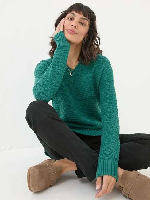 Women Fatface Knitwear Green Fernlea Tunic 100 Cotton Jumper Women Fatface Knitwear Green Fernlea Tunic 100 Cotton Jumper