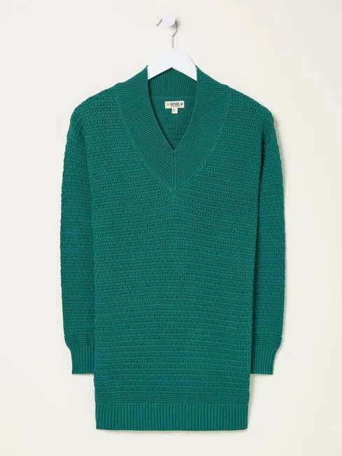 Women Fatface Knitwear Green Fernlea Tunic 100 Cotton Jumper Women Fatface Knitwear Green Fernlea Tunic 100 Cotton Jumper