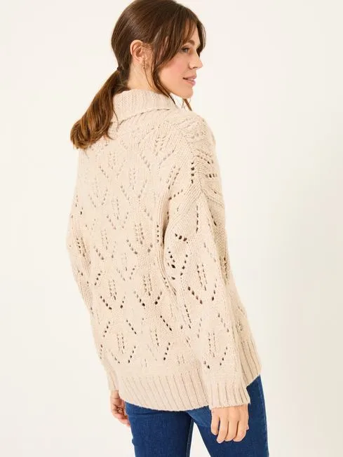 Women Fatface Knitwear Natural Sylvie Knitted Cardigan Women Fatface Knitwear Natural Sylvie Knitted Cardigan