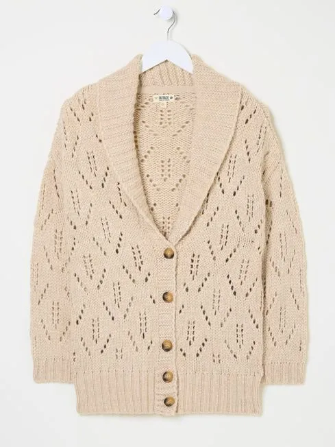 Women Fatface Knitwear Natural Sylvie Knitted Cardigan Women Fatface Knitwear Natural Sylvie Knitted Cardigan