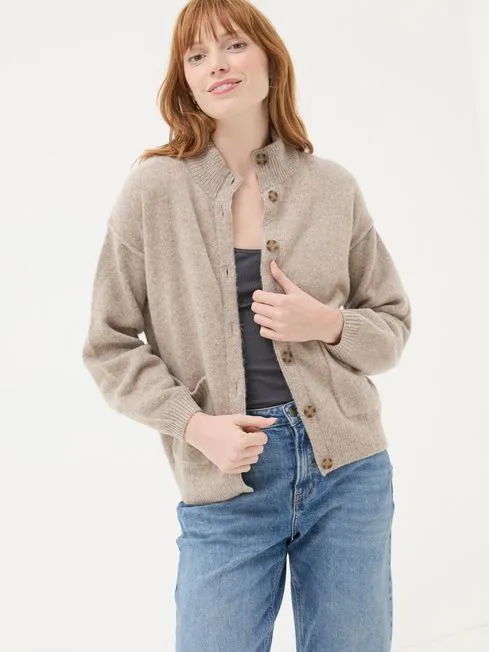 Women Fatface Knitwear Oatmeal Lyanna Cardigan