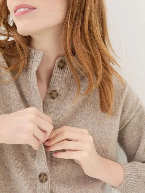 Women Fatface Knitwear Oatmeal Lyanna Cardigan Women Fatface Knitwear Oatmeal Lyanna Cardigan