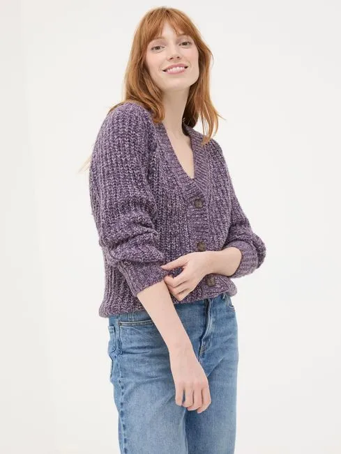 Women Fatface Knitwear Purple Alicia Cardigan Women Fatface Knitwear Purple Alicia Cardigan
