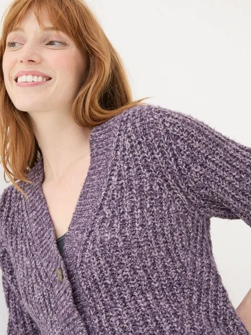 Women Fatface Knitwear Purple Alicia Cardigan Women Fatface Knitwear Purple Alicia Cardigan