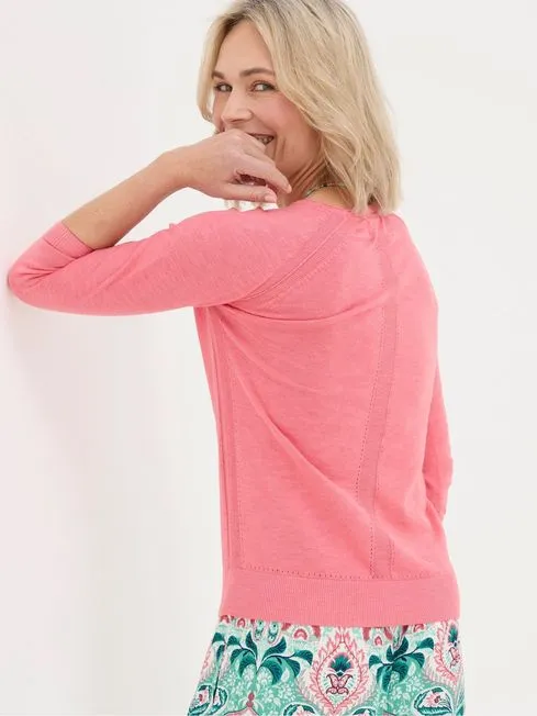 Women Fatface Knitwear Rose Pink Cardigan
