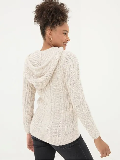 Women Fatface Loungewear Alicia Ivory Hoodie