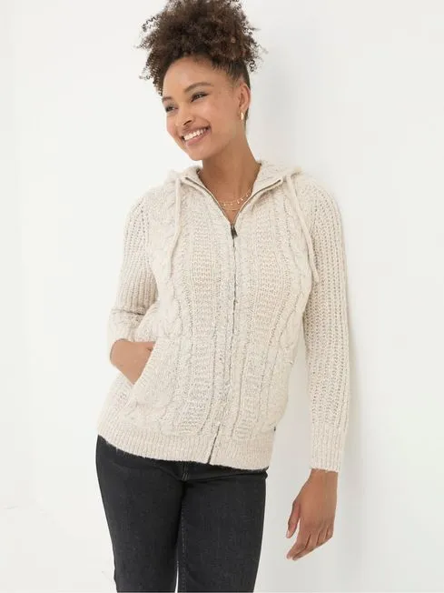 Women Fatface Loungewear Alicia Ivory Hoodie